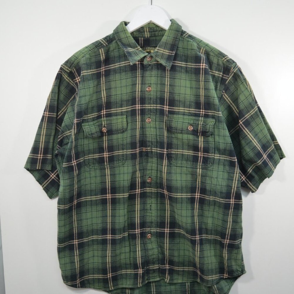 Green Plaid Button Up Shortsleeve